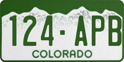 CO license plate 124APB