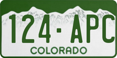CO license plate 124APC
