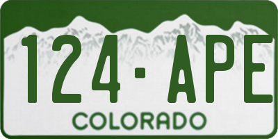CO license plate 124APE