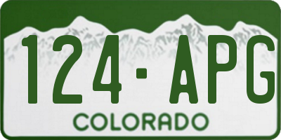 CO license plate 124APG