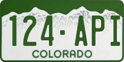 CO license plate 124API