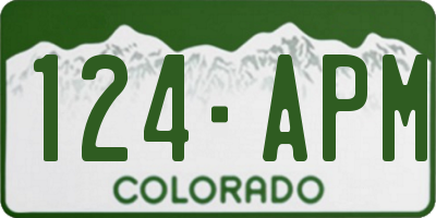 CO license plate 124APM