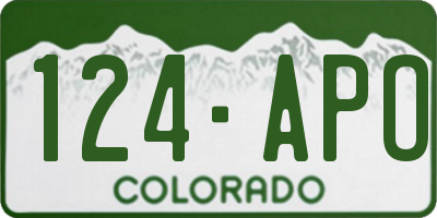 CO license plate 124APO