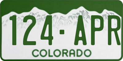 CO license plate 124APR