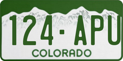 CO license plate 124APU