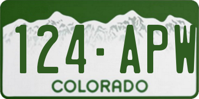 CO license plate 124APW