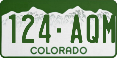 CO license plate 124AQM