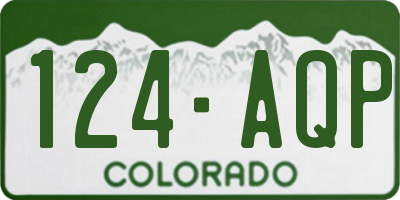 CO license plate 124AQP