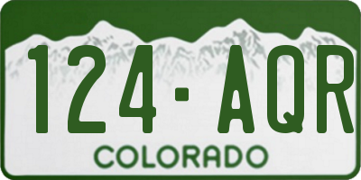 CO license plate 124AQR