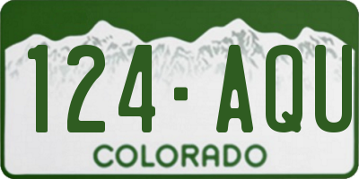CO license plate 124AQU