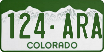 CO license plate 124ARA