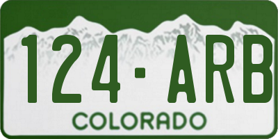 CO license plate 124ARB