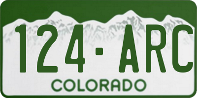 CO license plate 124ARC