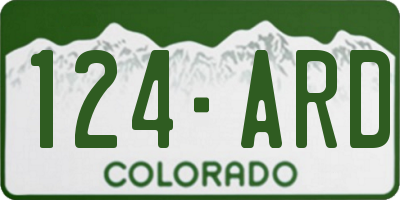 CO license plate 124ARD
