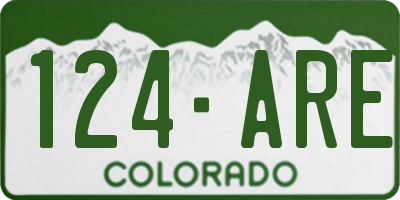 CO license plate 124ARE