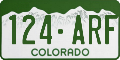 CO license plate 124ARF