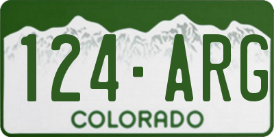 CO license plate 124ARG