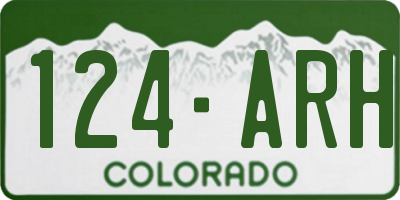 CO license plate 124ARH