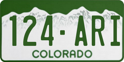 CO license plate 124ARI