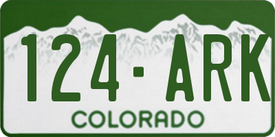 CO license plate 124ARK