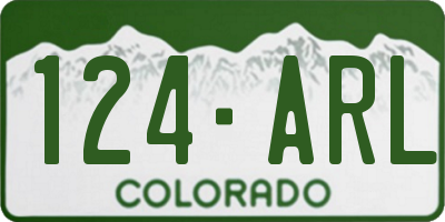 CO license plate 124ARL