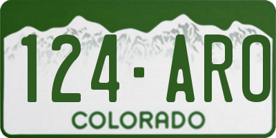 CO license plate 124ARO