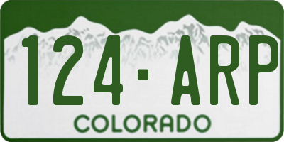 CO license plate 124ARP