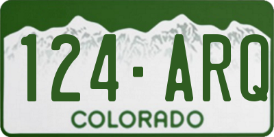 CO license plate 124ARQ