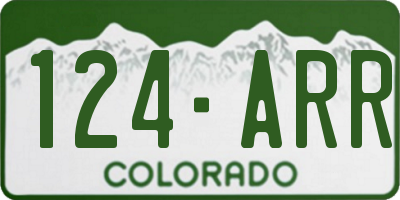CO license plate 124ARR