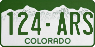 CO license plate 124ARS