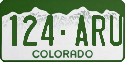 CO license plate 124ARU