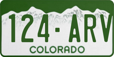CO license plate 124ARV