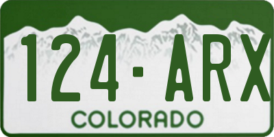 CO license plate 124ARX
