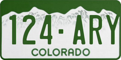 CO license plate 124ARY
