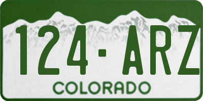 CO license plate 124ARZ