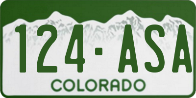 CO license plate 124ASA
