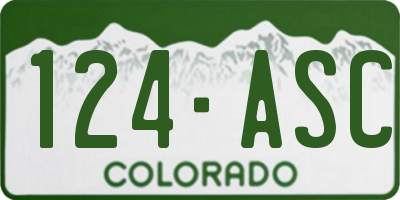 CO license plate 124ASC
