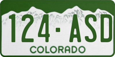 CO license plate 124ASD