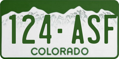 CO license plate 124ASF