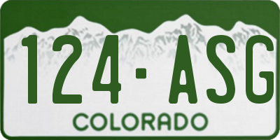 CO license plate 124ASG