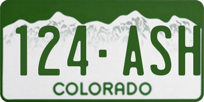 CO license plate 124ASH