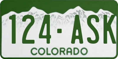 CO license plate 124ASK