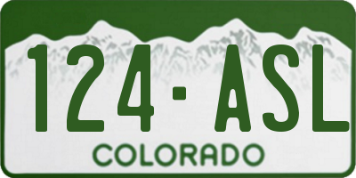 CO license plate 124ASL