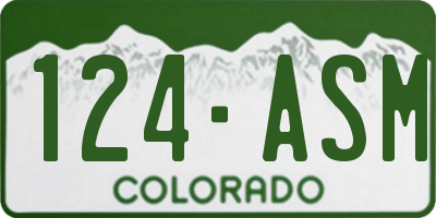 CO license plate 124ASM