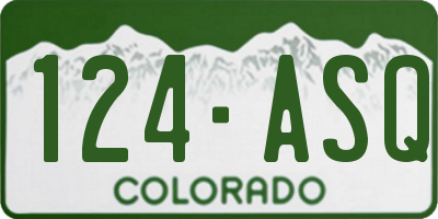 CO license plate 124ASQ