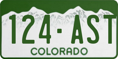 CO license plate 124AST