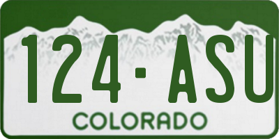 CO license plate 124ASU