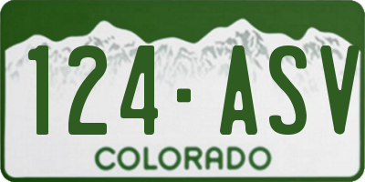 CO license plate 124ASV