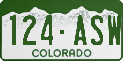 CO license plate 124ASW