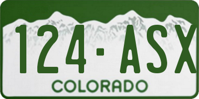 CO license plate 124ASX